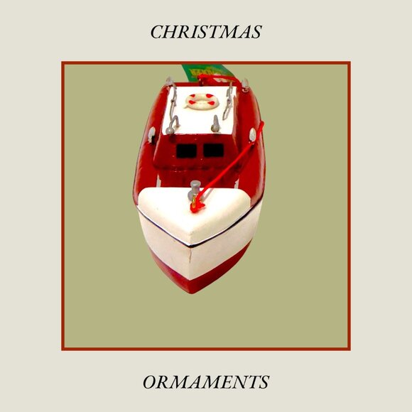 Kurt S. Adler Fishing Boat Christmas Tree Ornament Vintaged Collectable Detailed - Picture 3 of 16